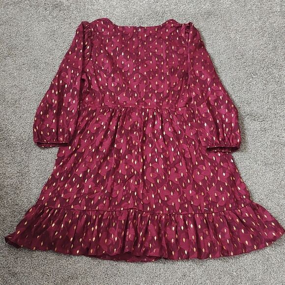 New With Tags London Times Size 18 V-neck Gold Foil Motif Fit & Flare Dress - Picture 13 of 17